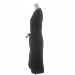 theory luxe WOOL GGT GGT DRESS ワンピース ミモレ ロング 長袖 ウール ベルト付き 40 黒 ブラック