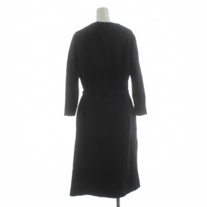 theory luxe WOOL GGT GGT DRESS ワンピース ミモレ ロング 長袖 ウール ベルト付き 40 黒 ブラック