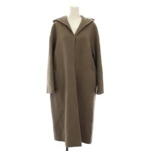 ウール フーディ リバー コート ロング アウター 2 ブラウンベージュ 20A114-017 /YM