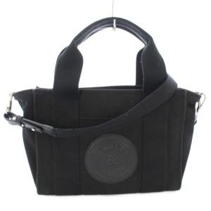 ハンドバッグ ショルダーバッグ 2WAY キャンバス ブラック /TK