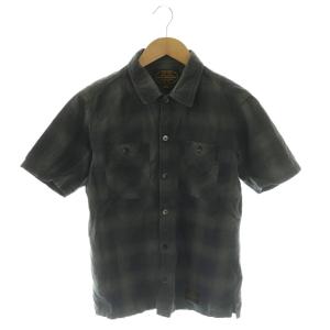 161ARNH-SHM05 B＆C C-SHIRT S/S シャツ 半袖 チェック柄 S チャコールグレー