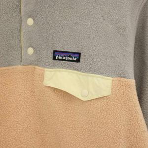 Patagonia シンチラスナップTプルオーバー カットソー ハイネック 長袖 ハーフボタン M グレー ピンク 25455FA19