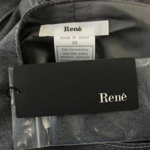 René ノースリーブ ワンピース ウール混 ひざ丈 36 グレー 6736250 /G