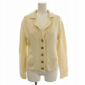 カーディガン ウール混 40 ホワイト 35299