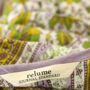 JOURNAL STANDARD relume バティックフラワーパネルギャザー ワンピース ロング F マスタード 緑 21040462113020