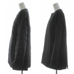 plantation ライトリバーダウン ノーカラーリバーシブルコート ミドル丈 トートバッグ付き M 黒 ブラック PL93FC653