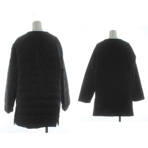 plantation ライトリバーダウン ノーカラーリバーシブルコート ミドル丈 トートバッグ付き M 黒 ブラック PL93FC653