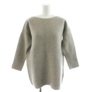 ニット セーター 長袖 ウール キャメル混 グレー E163K059 /AN52