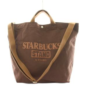 STARBUCKS STAND by BEAMS トートバッグ ショルダーバッグ ロゴ 茶 ブラウン /AN12