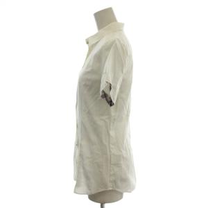 BURBERRY LONDON シャツ ブラウス 38 白 半袖 シャツカラー 無地 /JP