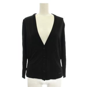 カーディガン 2 黒 無地 Vネック 長袖 /JP