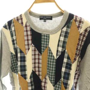 COMME des GARCONS HOMME  Tシャツ 長袖 パッチワーク XS マルチカラー グレー 白 ホワイト /SS OS