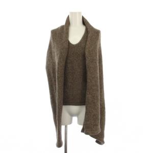 アンサンブルニット 変形カーディガン ベスト S 茶 /KH