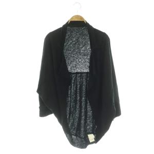 カーディガン ドルマンスリーブ リネン混 3 黒 /NR