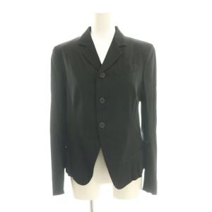 チェーン付きテーラードジャケット ウール 2 黒 ブラック /SS OS