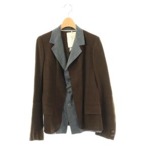 ジャケット ドッキング ウール 1 ブラウン ネイビー YD-J21-804