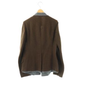 Y's ジャケット ドッキング ウール 1 ブラウン ネイビー YD-J21-804