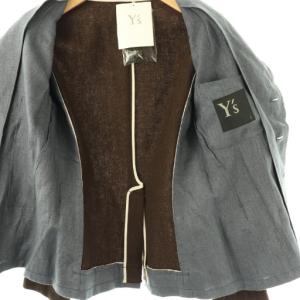 Y's ジャケット ドッキング ウール 1 ブラウン ネイビー YD-J21-804