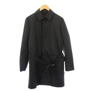ヨウジヤマモト ステンカラーコート アウター ロング丈 ワンカラー 無地 ベルト S 黒 ブラック /BB