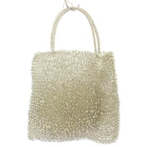 ANTEPRIMA ハンドバッグ 編み込み ビジュー 装飾 ワンカラー シルバーカラー /BB