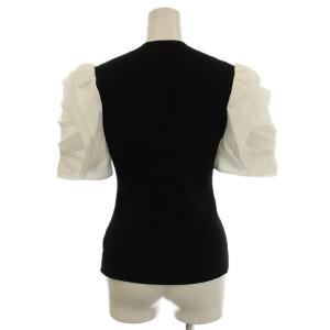 CELFORD HANAE MORI 23SS ペタルスリーブニットプルオーバー 半袖 リブニット カットソー 38 黒