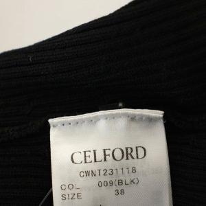 CELFORD HANAE MORI 23SS ペタルスリーブニットプルオーバー 半袖 リブニット カットソー 38 黒
