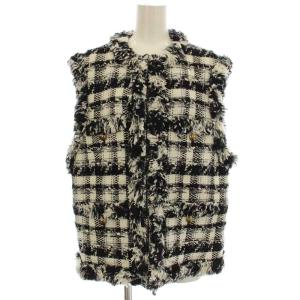 チェックツイードベスト 38 ホワイト ブラック 1522-257-2926
