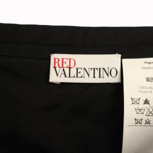 RED VALENTINO REDVALENTINO フレアスカート ミニ丈 花柄 リボン ウール ナイロン 40 黒 ベージュ /BM