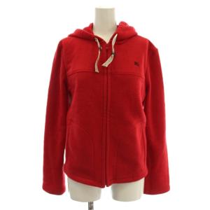 ジップアップパーカー 上着 M 赤 フード付き 長袖 ロゴ刺繍 /JP