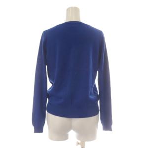 LANVIN en Bleu カーディガン 38 青 ブルー 長袖 ラウンドネック リボン装飾 /AU