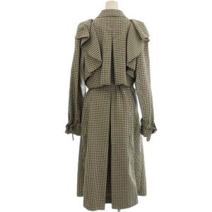 CELFORD 22AW 3WAYフリルトレンチコート チェック セットアップ ロング コート 38 グレー CWFC224038