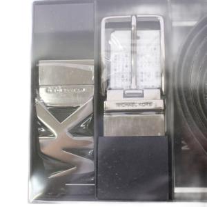 MICHAEL KORS ベルト レザー ロゴ 総柄 バイカラー 茶 ブラウン 黒 ブラック /BB