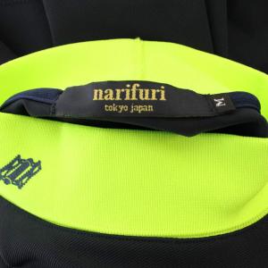 nari/furi Tシャツ M 紺 黄緑 長袖 ハイネック 無地 /JP