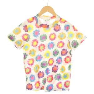 コムデギャルソン AD2007 Tシャツ 半袖 クルーネック 総柄 ストレッチ 白 ホワイト マルチカラー