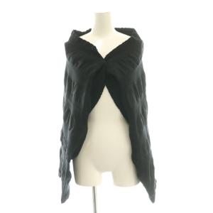  ポンチョ ケープ ウール 黒 ブラック /SS OS