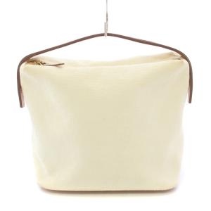 ハンドバッグ バイカラー キャンバス アイボリー ベージュ /BB OH