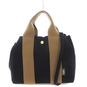 2WAY ハンドバッグ ショルダーバッグ バイカラー 切替 黒 ブラック 茶 ブラウン /BB