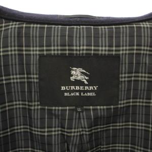 BURBERRY BLACK LABEL ロングコート アウター ラウンドカラー ワンカラー ウール カシミヤ混 LL 紺 ネイビー /BB