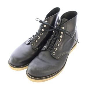 RED WING ショートブーツ レースアップ レザー 厚底 US9 27cm 黒 ブラック /BB