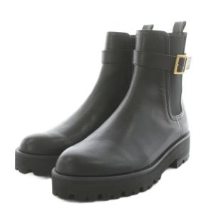 BLUE LABEL CRESTBRIDGE サイドゴアブーツ ショートブーツ ヒール M 黒 ブラック /AN13