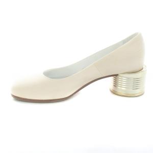 MM6 Maison Margiela 缶ヒールパンプス スクエアトゥ レザー 37 ベージュ /KU