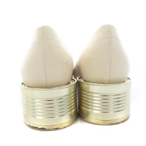 MM6 Maison Margiela 缶ヒールパンプス スクエアトゥ レザー 37 ベージュ /KU