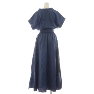 Noble タグ付き ワンピース ロング F 青 ブルー Vネック 半袖 ベルト付き /RR