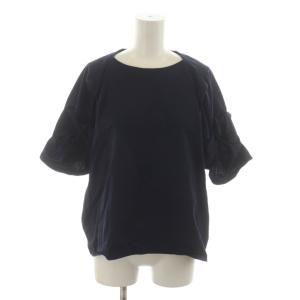 シャツ ブラウス 半袖 F 紺 ネイビー 無地 /RR