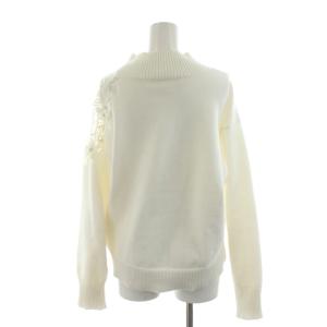 Apuweiser-riche 23AW 3Dフラワーモチーフ刺繍ニット セーター 長袖 2 白 ホワイト 23458440 /AN37