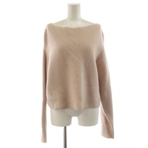 23aw オフネックアクアラメニット ニット セーター ウール 2 ピンク オフネック 長袖 リブ編み