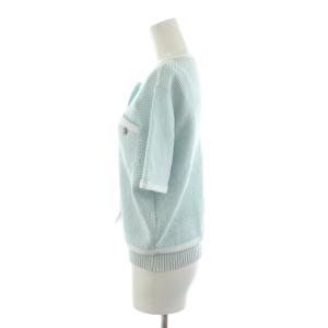 Apuweiser-riche 24SS アンサンブルニット カーディガン 半袖 リブ ノースリーブ 2 水色 ライトブルー 24255301