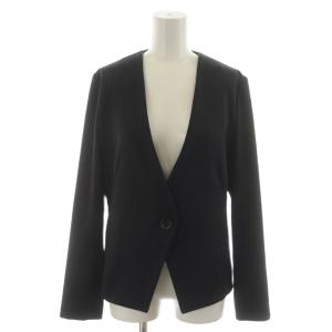 ノーカラージャケット 長袖 38 黒 ブラック /RR