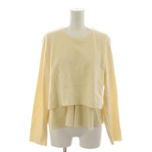 ブラウス カットソー ウール 長袖 36 アイボリー フリル /RR