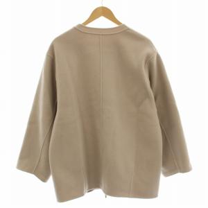 SLOBE IENA 24AW souple wool ダブルフェイスノーカラーコート ハーフ コート F ベージュ 24020912303030